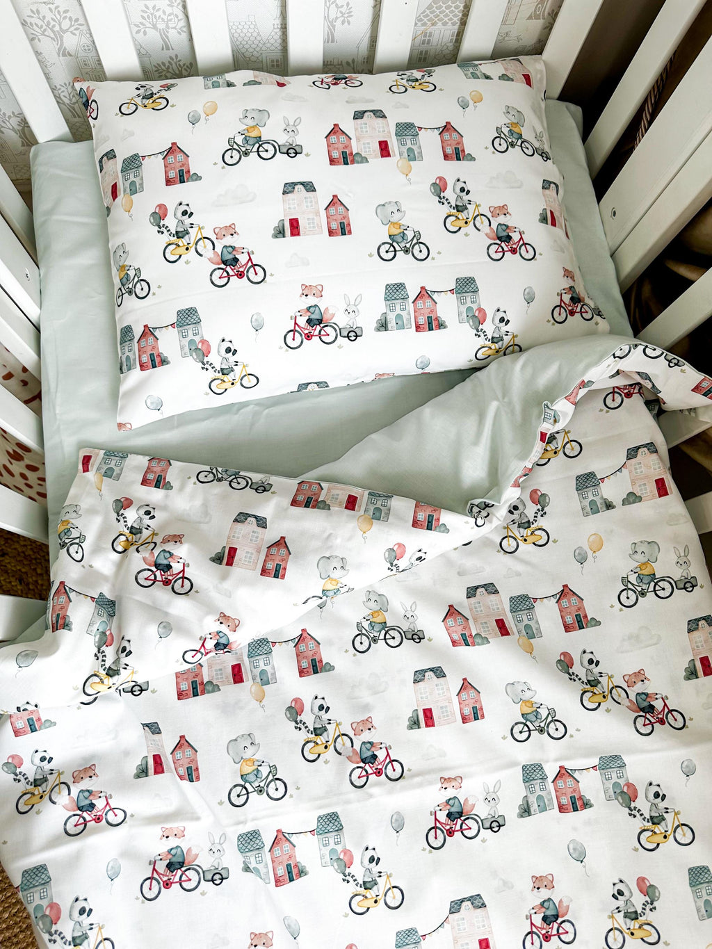Handmade Premium Cotton Baby Crib Bedding Set: Duvet Cover, Fitted Sheet, and Pillowcase