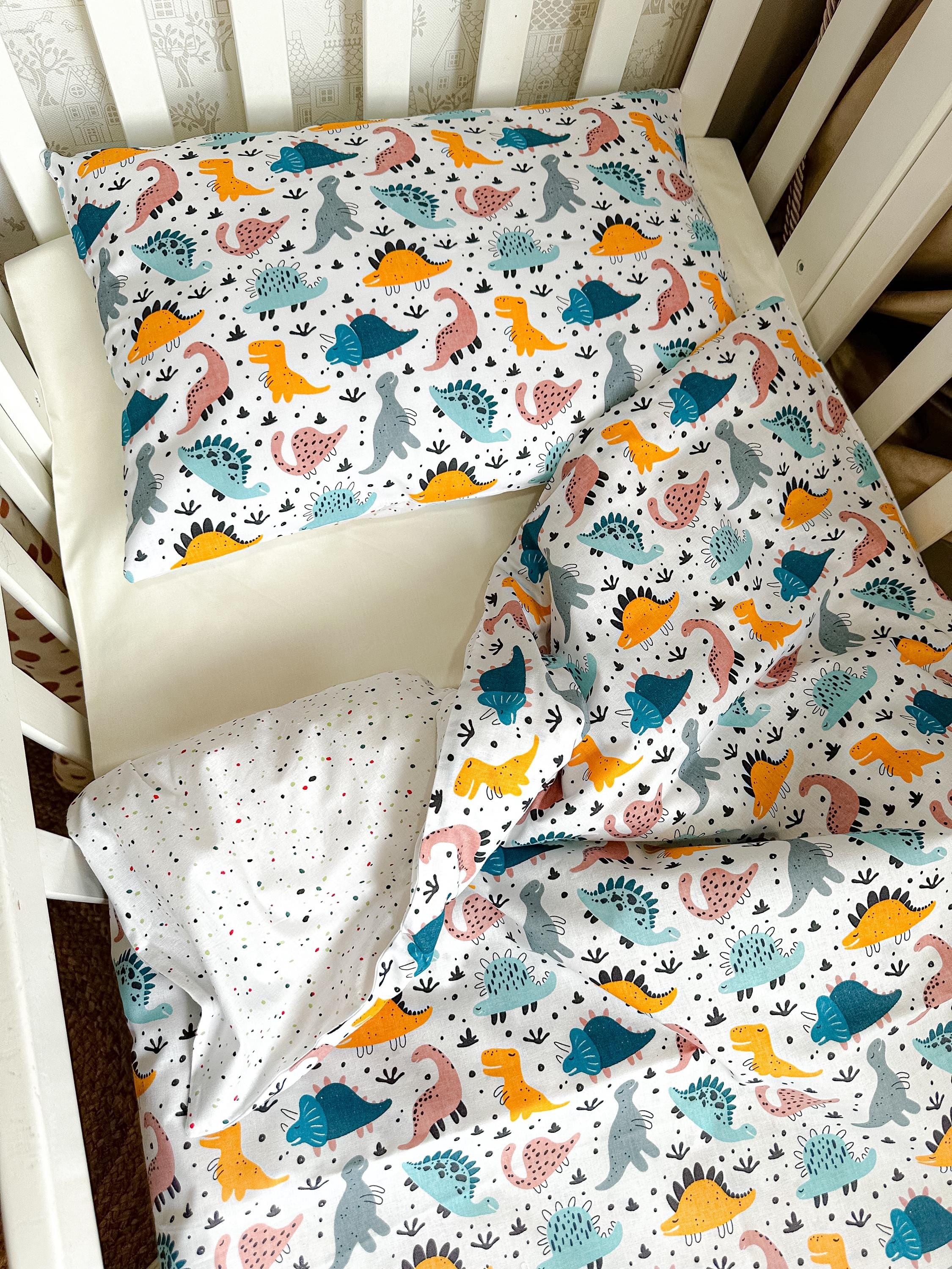Handmade Cotton Baby Crib Bedding Set: Duvet Cover, Fitted Sheet, and Pillowcase