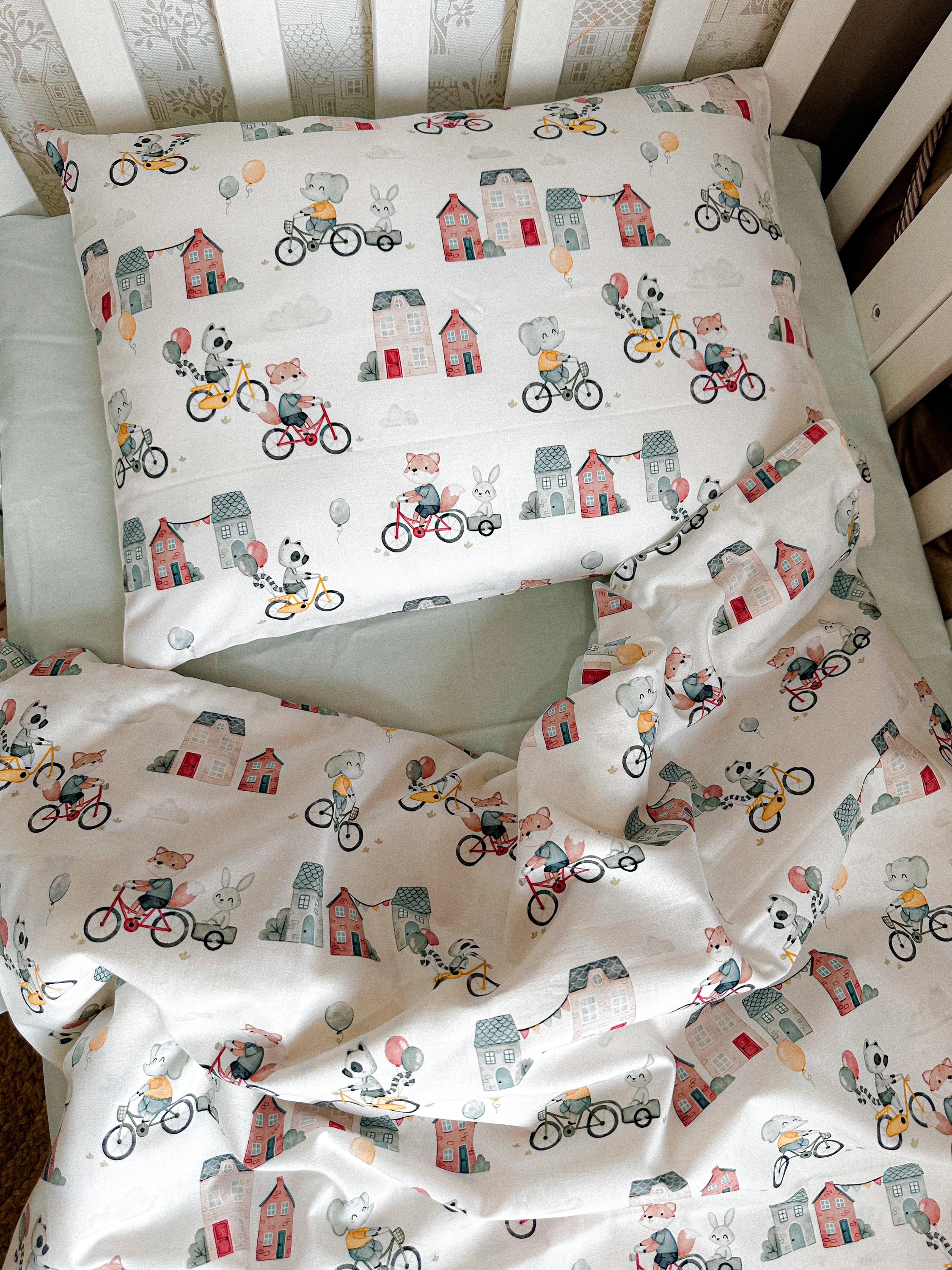 Handmade Premium Cotton Baby Crib Bedding Set: Duvet Cover, Fitted Sheet, and Pillowcase