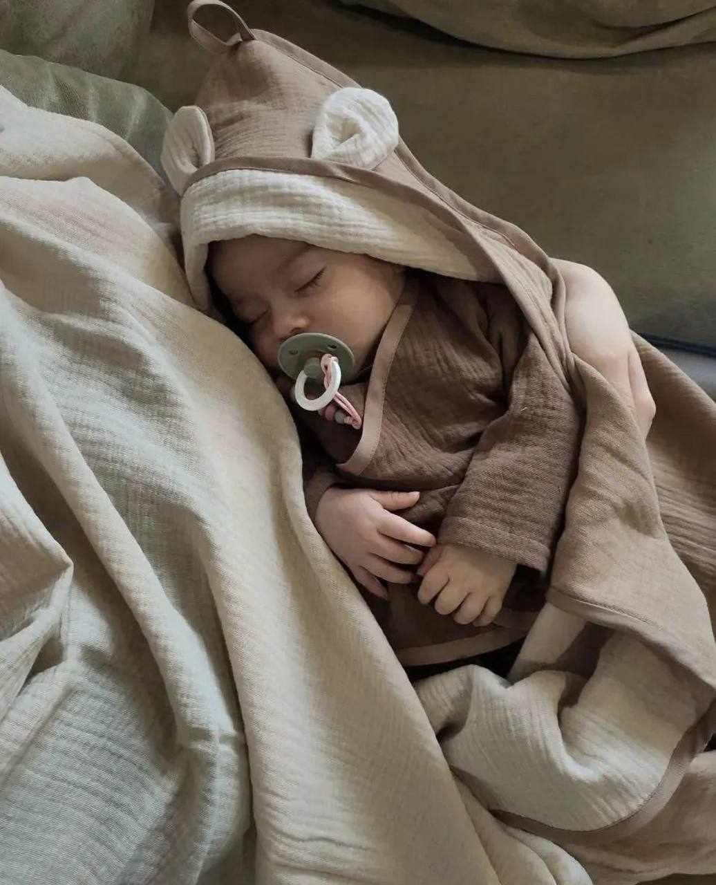 Organic Muslin Baby Swaddle Towel — Hypoallergenic, Gentle, Soft